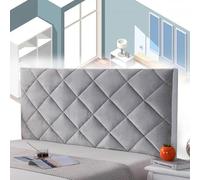 Padded Headboard Cover Super King Headboard Covers for Double Bed Tight Wrap Bed Head Cover Bed Back Protector Furniture Dustproof Cover for Beds Wood/Leather,grey-120cm