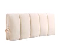 Padded Headboard Cushion Wall Pillow - Long Bed Pillow Cover for Metal Headboards Soft Wall Protector for Double Beds Stylish White Design (190x55cm)