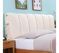 Padded Headboard Cushions for King Size Beds Removable & Washable Thick Anti-Collision Pillows for Wood/Metal/Leather Headboards (90x50cm White)