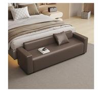 Padded Indoor Entryway Bench with Solid Wood Legs - Stylish Living Room & Bedroom Seating Bruin Upholstery Perfect for Dining Table or End of Bed (180x55x60cm)