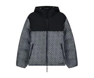 Padded Jacket with Hood and Logo Print - male - Emporio Armani EA7 - Light Jackets - Gray - 2XL - Jackets 2XL