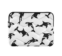 Padded Laptop Sleeve Funky Laptop Cases Portable Universal Womens Work Computer Covers for Computer Sleeve 13 Inch Cartoon Orca Whales White Large