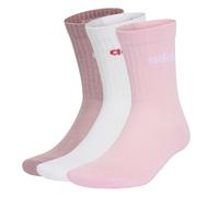 adidas Unisex Linear Crew Cushioned Socks 3 Pairs Socks, magic mauve/white/clear pink, XL