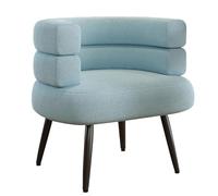 Padded Makeup Chair for Bedroom - Stylish Blue Accent Chair with Backrest Comfortable Upholstered Stool for Living Room and Bedroom Decor