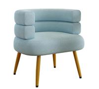 Padded Makeup Chair with Backrest - Comfortable Accent Stool for Bedroom and Living Room - Stylish Blue Upholstered Seating for Dressing Table and Decor
