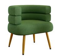 Padded Makeup Chair with Backrest - Stylish Green Accent Stool for Bedroom & Living Room - Comfortable Upholstered Sgabello for Dressing Table