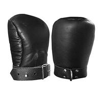 Padded Mitten Strict Bondaage Lockable Miits Adult Cuff Suspenstion Restraints BDSM Cuffs Black Sheeps Leather 8.5"X65" (Mitts Gloves)