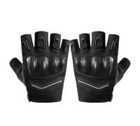 Padded Motorcycle Gloves | Summer Half Finger Riding Mitten,Non-slip Sweat-Proof Half Finger Riding Gloves Woven Shell Four Seasons For Summer