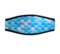 Padded Neoprene Strap Cover Scuba Dive Snorkeling Mask Protect Comfort Hair Blue Shell Pattern, 18.5x8cm