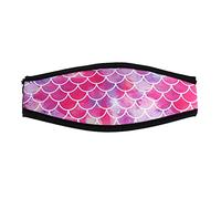 Padded Neoprene Strap Cover Scuba Dive Snorkeling Mask Protect Comfort Hair Pink Shell Pattern 18.5x8cm