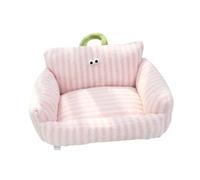 AWHAO Padded Pet Sofa Bed Cute Bunny Couch Bed Pet Bed Plush Comfortable Warm Cat Nest Dog Sleeping Pad for Kittens Pets Puppy, Pink L