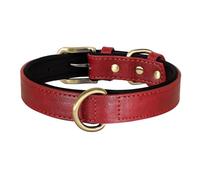 Padded PU Leather Dog Training Collar Soft Comfortable Adjustable Dog Collar For Shiba Inu Pitbull Bulldog,Red,S
