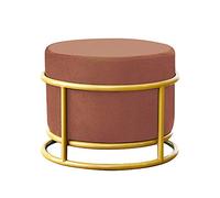 Padded Seat Footstool Bench for Living Room, Small Round Stool for Shoe Changing at the Door, Multi-Function Sofa Stool, Compact Design for Versatile Use