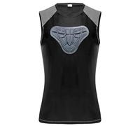 Padded Shirt, Black Sleeveless Protective Gear with Chest Padding, Breathable Quick-Dry Spandex, for Football Basketball Training, Multiple Sizes