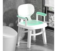 Padded Shower Chair for Seniors - Safe Bath Chair with Armrests & Back Support, Ideal for Elderly - Green, 54.5 x 47 x 78cm, Non-Slip Design for Shower & Bathtub Use
