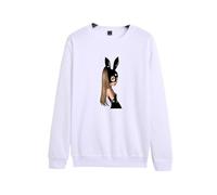 Padded Singers Pullover Casual Sweatshirt Sportswear, Cartoon Female Singer Actor Pattern T-Shirts Crew Neck Singers Concerts, Autumn Winter Hoodie (White 1,XS)