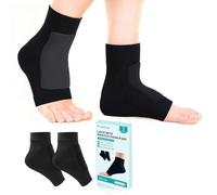 Padded Skate Socks with Gel Pads - Ankle Sleeves Protection for Lace Bite, Achilles Tendon, Heel & Shin - Cushion Guards for Hockey, Ice Skating, Figure Skating & Tall Boots (1 Pair, Regular Size)