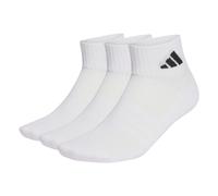 adidas Unisex CUSHIONED SPORTSWEAR ANKLE SOCKS 3 PAIR PACK, white/white/black, 10.5-12.5