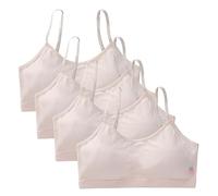 Padded Sports Bra for Girls Age 8-12, 4 Pack No Wires Sport Bras Soft Breathable Underwear Kids Teen Girls First Training Bra