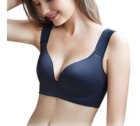 Padded Sports Bra Women Ultra Comfort Adjustable Smoothing Wireless Support Bra Bralette Bra for Women Black