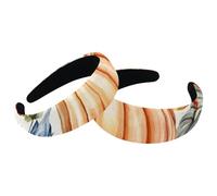 Padded Thick Headbands, Happy Thanksgiving Autumn Pumpkins Sunflower Vintage Thick Hair Bands, Velvet Wide Top Turban for Girls Women Men, Set of 2