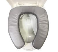 Padded Toilet Seat Riser, Add 2Inch Firm Raised Toilet Seat Cushion, Comfort & Easy to Clean, U-Shape Padded Bathroom Attachment for Elongated & Standard Seats(Gray)