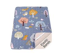 Padded Travel Cot Sheet Fitted 95x65 cm, Breathable Thick Baby Bed Sheets | Quilted Sheet Protector Foldable Mattress Pad, Soft Travel Cot Topper Cover
