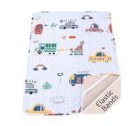 Padded Travel Cot Sheet Fitted 95x65 cm, Breathable Thick Baby Bed Sheets | Quilted Sheet Protector Foldable Mattress Pad, Soft Travel Cot Topper Cover