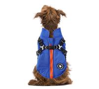 Padded Vest Dog Jacket, Waterproof Jackets with Harness and D Rings, Warm Zip Up Cold Weather Coats for Puppy Cats Walking Hiking