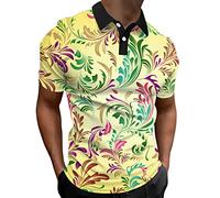 Padded Vest Tops for Men Gentleman Summer Blouses Friendship Gifts for Men Club Men Fashion Spring Summer Casual Short Sleeve Turndown Neck Printed T Shirts Top Blouse Discounted Items for Sale