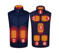 Padded Vest Women's Black 8 Heating Men and Women Stand-Up Collar Heating Vest Intelligent Constant Temperature Heating Warm Jacket Raincoat Lined Women, blue, S