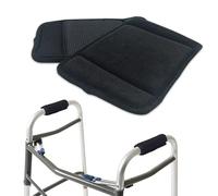Padded Walker Hand Grips (2 Pack), Soft Comfortable Cushion Rollator Handle Covers Walker Grip Pads for Walker Rollator Crutch Wheelchair Luggage, Non-Slip Breathable Mobility Accessory, Black