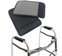 Padded Walker Hand Grips (2 Pack), Soft Comfortable Cushion Rollator Handle Covers Walker Grip Pads for Walker Rollator Crutch Wheelchair Luggage, Non-Slip Breathable Mobility Accessory, Gray