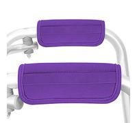 Padded Walker Hand Grips 2 Pack Wheelchair Handle Grips Covers with Strap Soft Foam Padding Adjustable Non-Slip Breathable for Senior Elderly Rollator Crutches Luggage (Purple)