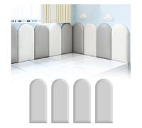 Padded Wall Panels, 3D Anti Collision Wall Padding, Children's Room Wall Decoration Self Adhesive Wall Stickers for Home Nursery(Gray,30x40cm-4pcs)