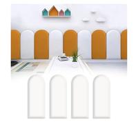 Padded Wall Panels, 3D Anti Collision Wall Padding, Children's Room Wall Decoration Self Adhesive Wall Stickers for Home Nursery(White,30x40cm-4pcs)