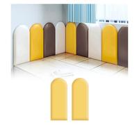 Padded Wall Panels, 3D Anti Collision Wall Padding, Children's Room Wall Decoration Self Adhesive Wall Stickers for Home Nursery(Yellow,20x40cm-2pcs)