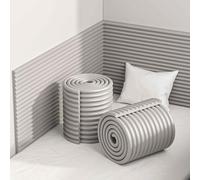 Padded Wall Panels for Children's Rooms -200cm 3D Self-Adhesive Wall Cushions,1.2cm Thick Anti-Collision Wall Padding, Heat and Cold Insulation for Bedrooms,Living Room,Gray,30cmx200cm 3pcs