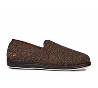 Padders Albert Men's Wide Fit Slip-On Memory Foam Slippers - Soft Textile Upper and Close Back Design with Wide G Fitting for Extra Room and Ultimate Comfort