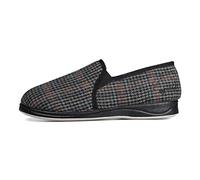 Padders Albert Men's Wide Fit Slip-On Memory Foam Slippers - Soft Textile Upper and Close Back Design with Wide G Fitting for Extra Room and Ultimate Comfort