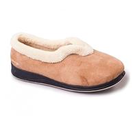 Padders Carmen Extra Wide Memory Foam Womens Slippers (6, Beige, numeric_6)