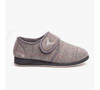 Padders Charles Wide Fitting Mens Memory Foam Slippers (Grey, Numeric_13)