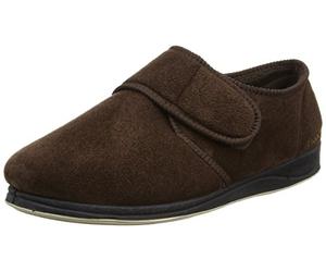 Padders Charles Wide Fitting Mens Memory Foam Slippers - Brown - UK12