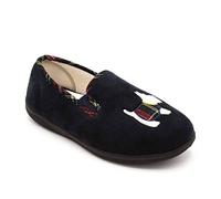 Padders Dandie Dual Width Womens Memory Foam Slippers (4 UK, Navy, numeric_4)