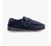 Padders L Enfold Navy Womens slippers 427W-24 in a Plain Microsuede in Size 8
