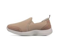 Padders Ethel Women's Slip On Trainers with Removable Footbed | Extra Wide 3E/4E Fitting Soft Leather Shoes with Textile Upper | Ladies Shoes for Daily and Casual Wear Beige