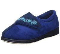 Padders Hug Wide EE Fitting Womens Memory Foam Slippers (3 UK, Royal Combi, numeric_3)
