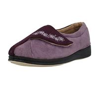 (UK 4, Purple) Ladies Padders Wide Fitting Memory Foam Slippers Hug - EE Fit