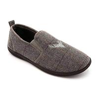 Padders Huntsman Low-Top Wide Fitting Memory Foam Slippers (12, Grey, numeric_12)