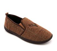Padders Huntsman Low-Top Wide Fitting Memory Foam Slippers (7, Brown, numeric_7)